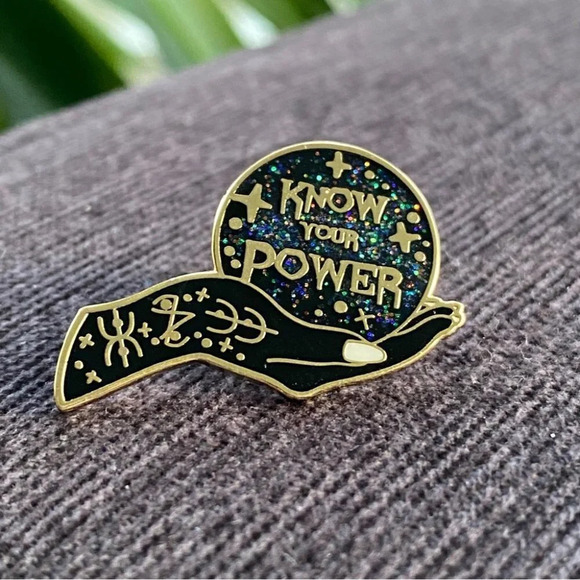 Mystic Witch Celestial Know  Your Power Female Empowerment Enamel Pin - Picture 1 of 4